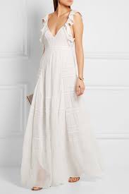 needle thread bridal lacepaneled silkcrepe gown white