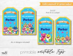 Coloring is not just for kids anymore! Baby Shark Favor Tags Editable Pdf Printable Tags Baby Shark Party Baby Shark Printable Pinkfong Thank You Tag Shark Theme Birthday Shark Party Baby Shark
