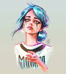 He'd recently swiped the little orange bottle of oxycontin from the old hag he often watched on tuesday nights when her cold. Cari Carole Chaland Daily Art Blue Hair