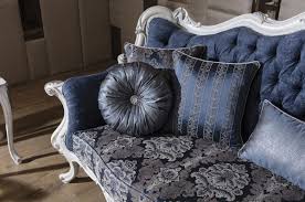 Three solid pillows 19 x 19 in a similar colour in this case. Casa Padrino Luxury Baroque Living Room Sofa With Pattern And Decorative Pillows Blue White Silver 240 X 90 X H 120 Cm Magnificent Baroque Furniture