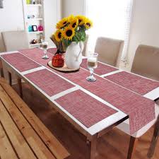 Free shipping on orders over $25 shipped by amazon. Hokipo Pvc Dining Table Mats With Runner For Table 6 Seater Red 6 Pieces Placemats 1 Table Runner Ar2355 Buy Online In Burkina Faso At Burkinafaso Desertcart Com Productid 130433564
