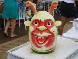 Shrek Carving Fruit Carving Watermelon Carving Fruit And Vegetable Carving