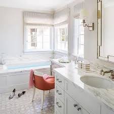 Gorgeous 3.5 thick stone top with integrated ramp style sink or undermount sink. Red Bath Vanity Chair Design Ideas