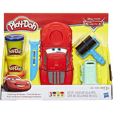 Play Doh Disney Pixar Cars Lightning Mcqueen Set With 3 Cans Of Dough Walmart Com Walmart Com