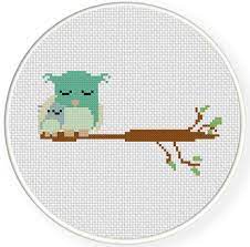 Plus, use our caption/border maker tool to chart your own words. Mother Owl And Baby Owl Cross Stitch Pattern Daily Cross Stitch