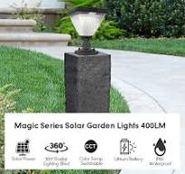 Solar Gate Post Pillar Lights - 5W Outdoor IP65 Waterproof ...