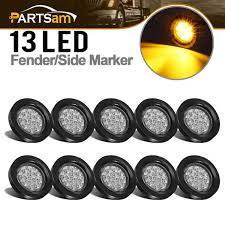 Maybe you would like to learn more about one of these? Amazon Com Partsam 10pcs 2 5 Round Amber Led Clearance And Side Marker Lights Kit Clear Lens 13 Diodes W Grommets And Wire Pigtails Truck Trailer Rv Flush Mount Waterproof 12v Sealed 2 5 Round