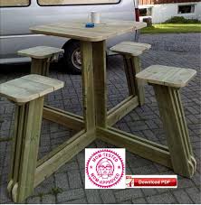 Picnic Table Plan Modern Design Table Plan 4 Seat High Top Etsy Outdoor Table Plans Picnic Table Plans Picnic Table