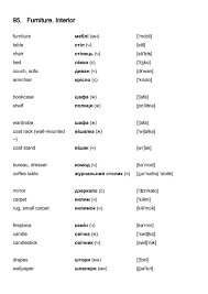 Ukrainian Vocabulary Furniture Interior Interior Design Vocabulary Romanian Language Bulgarian Language