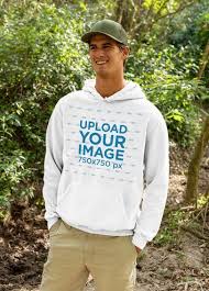 Download Mockup Of A Happy Man Wearing A Hoodie In The Woods 32227 In 2021 Unisex Hoodies Clothing Mockup Custom Hoodies