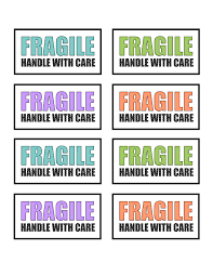 However, the psychological effects have been very positive, and people have specifically called out the fragile markings in their feedback (and seem to be more understanding if/when something is damaged). Fragile Handle With Care Mailing Labels Free Printable
