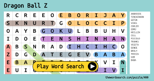 This was the first game to feature pan, while vegeta, gohan, piccolo, cell, frieza, and buu came straight from the z series. Dragon Ball Z Word Search