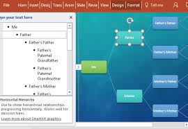 horizontal family tree chart template for powerpoint