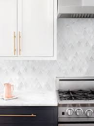 Elegant White Rhomboid Backsplash Tile Backsplash Com White Tile Kitchen Backsplash Backsplash For White Cabinets White Kitchen Tiles
