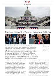 President Donald J Trump S Inaugural Address On 20 January 2017 Gpa Publications Mr trump's speech echoed the combative spirit of his campaign.
