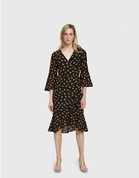 Ganni Beacon Dress In Black Dresses Long Sleeve Dress Clothes For Women