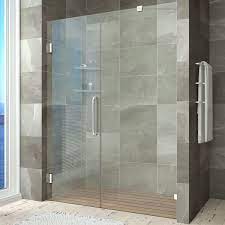 Anzzi Consort Series 58 5 In By 72 In Frameless Hinged Alcove Shower Door In Brushed Nickel Frameless Shower Doors Shower Doors Frameless Hinged Shower Door