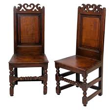 17th Century English Traditional Oak Wainscot Chairs A Pair Chair Wainscoting Colonial Furniture