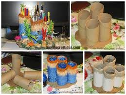 How to make coral reef decorations with clay. How To Make Coral Reef Pen Stand Simple Craft Ideas