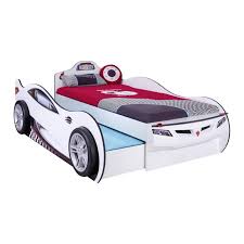 Lit Voiture Pour Enfant 90 X 180 90 X 190 Cm Coloris Blanc Avec Led Lit Voiture Lit Enfant Voiture Voiture Enfant