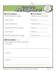 Free Printable Metaphor Warm Up Activity Click For More Figurative Language Le Figurative Language Worksheet Language Worksheets Middle School Math Worksheets