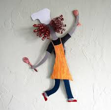 Round retro industrial style wall shelf shelving unit metal steel pipe mesh rustic 65 ideas of using open kitchen shelves shelterness mounted you ll love in industrial steel pipe metal mesh shelving unit rustic. Hand Made Handmade Upcycled Metal Wall Art Sculpture For Kitchen By Frivolous Tendencies Custommade Com