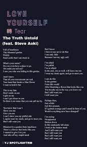 Download lagu, lirik lagu, dan video klip terbaru. Spotlight Bts On Twitter The Truth Untold Feat Steve Aoki Lyrics Trans Yj Ivotebtsbbmas Bts Twt Love Yourself Tear è½‰ Fakelovefriday Https T Co Ggp8lrxhe7