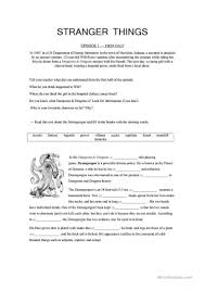 Stranger Things Tv Show Episode 1 Activities Worksheet Free Esl Printable Worksheets Made By Teachers Stranger Things Tv Stranger Things Stranger