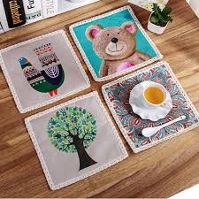 Novelty Heat Resistant Table Mats Dining Table Placemats Coaster Glass Mat Insulation Pad Creative Coffee Cups Dining Table Placemats Placemats Creative Coffee