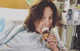 Ozzy Osbourne takes ice-cream in the hospital and says he is ok