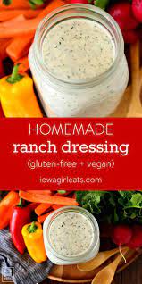 Homemade Gluten Free Ranch Dressing Vegan Friendly Recipe Salad Dressing Recipes Homemade Gluten Free Ranch Dressing Ranch Dressing Recipe Homemade