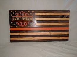 Pole not includedfull graphic text: Custom Hand Carved Harley Davidson American Flag Nex Tech Classifieds