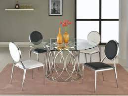 Round Glass Dining Table With Steel Base Glass Round Dining Table Glass Dining Table Stainless Steel Dining Table