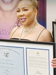 Congratulations to the singer and songwriter Tameka Tiny Harris for  receiving a lifetime achievement award in Atlanta.