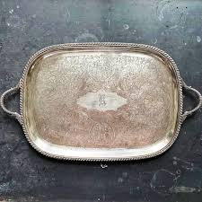 Shibe mint silver edition, with coa, 2500 made, limited edition. Vintage Silverplate Butler S Tray Sheffield Silver Company K Monog In The Vintage Kitchen Shop