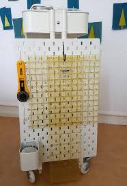 Ikea Hack How To Create A Mobile Pegboard Storage Unit From The Raskog Cart And Skadis Pegboard Sewing Room Storage Pegboard Storage Sewing Room Organization