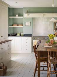 These materials are inexpensive and easy to put down yourself in most kitchens. 5 Cream Colored Kitchen Cabinet Ideas Designers Swear By Green Kitchen Walls Kitchen Cabinet Colors White Shaker Kitchen Cabinets