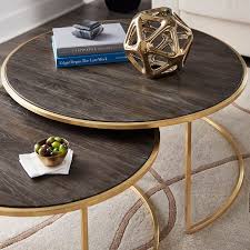 Bring some shine and shimmer to your living room with a set of gold end tables. Home Square 3 Piece Coffee Table Set With Coffee Table And Set Of 2 End Table In Satin Gold Living Room Furniture Furniture Rayvoltbike Com