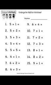 Kindergarden Work Kindergarten Addition Worksheets Addition Worksheets Kindergarten Math Worksheets Addition