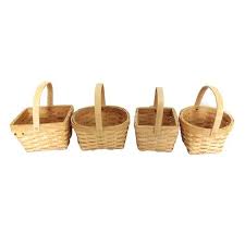 Assorted Small Wood Chip Basket With Handle By Ashland Wooden Basket Basket Square Baskets