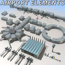 Airport Elements Module 3d Model Ad Elements Airport Model Module 3d Model Simple Texture Airport