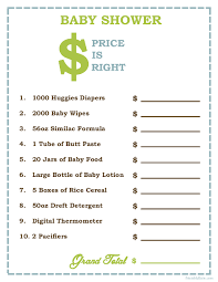 You can also email the game sheet to guests if you're using this game at a virtual baby shower. Shower Baby Downloadable Price Is Right Baby Shower Game