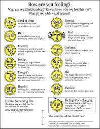 Emotions Chart Other Resources Therapy Worksheets How