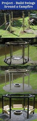 If you've ever been around a real campfire you know just how bad the smoke can be after a quick wind direction change. How To Build Swings Around A Campfire Backyard Fire Fire Pit Backyard Diy Backyard
