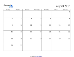 Printable version of august events. Download August 2015 Calendar 2