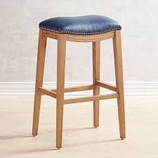 Halsted Navy Blue Bar Stool With Natural Stonewash Wood Dining Room Kitchen Counter Bar Stools Counter Bar Stools Bar Stools Backless Bar Stools