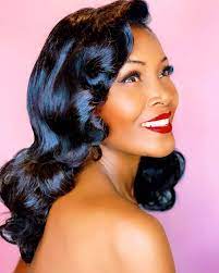 It Was My Goal To Show That Black Women That Love Pinup Fashion Exist Model Angelique Noire Talks Pi Vintage Curls Vintage Hairstyles Black Women Hairstyles
