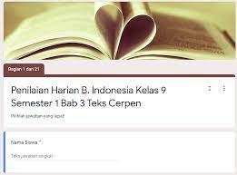 Lebih jelasnya, berikut ini link download materi pembelajaran bahasa indonesia teks cerpen kelas ix k13 revisi 2018. Soal Online Bahasa Indonesia Kelas 9 Semester 1 Bab 3 Materi Teks Cerpen Didno76 Com