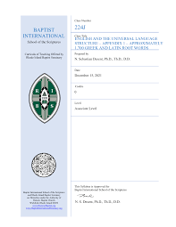 BAPTIST INTERNATIONAL