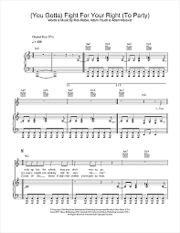 Am you gotta fight c for your right am g to party. Beastie Boys You Gotta Fight For Your Right To Party Sheet Music Pdf Notes Chords Rock Score Guitar Chords Lyrics Download Printable Sku 108863